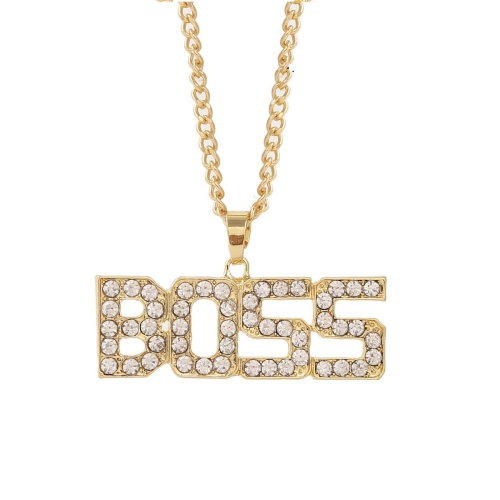 

N2106-13 BOSS Exaggerated Hip Hop Style Necklace Collarbone Chains