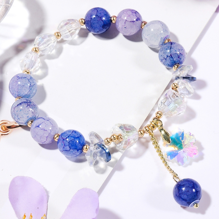 

S2203-5 Purple Crystal Beaded Bracelet Ladies Natural Crystal Bracelet