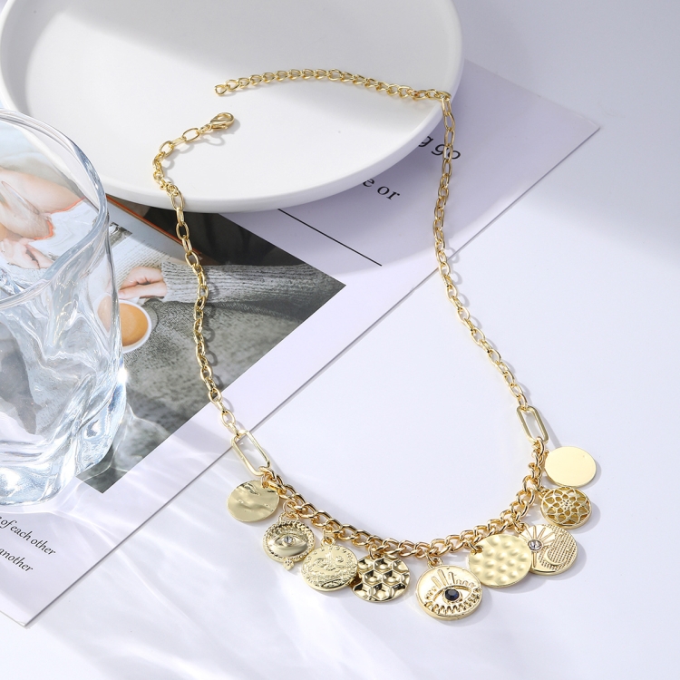 

N2211-3 Eye Nine Pendant Female Necklace Simple Multi-Pendant Necklace