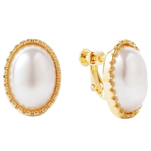 

E2109-8 Half Ellipse Baroque Earrings Pearl Ear Clip Women Without Ear Piercing