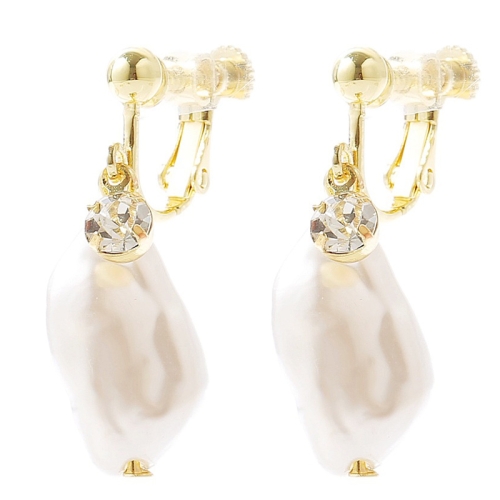 

E2109-10 Leaf Model Baroque Earrings Pearl Ear Clip Women Without Ear Piercing