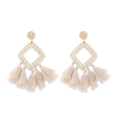 

E2205-3 Tassel Prismatic Bamboo Vine Handmade Woven Earrings Bosomia Style Earrings