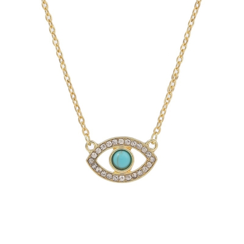 

Angel Eyes Pendant Layered Necklace, Model: N2106-7 Hot Diamond Blue-green Color