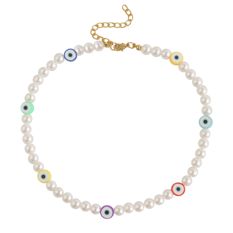 

Angel Eyes Pendant Layered Necklace, Model: N2106-5 Colorful Eyes