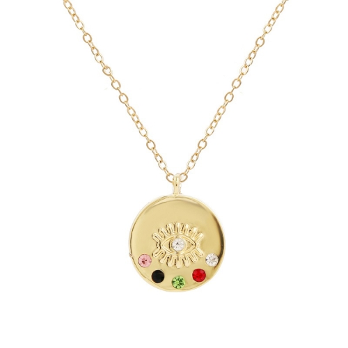 

Angel Eyes Pendant Layered Necklace, Model: N2107-21 Colorful Diamond