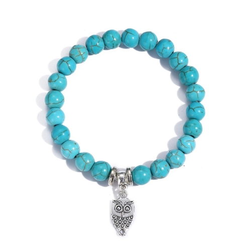 

S2208-2 Owl Women Beaded Bracelet Turquoise Ethnic Style Charm Jewelry