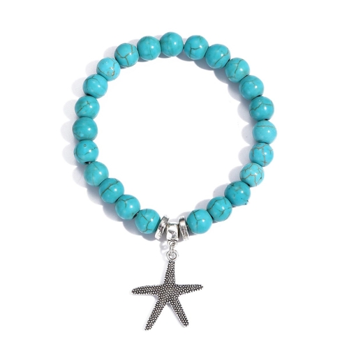 

S2208-4 Sea Star Women Beaded Bracelet Turquoise Ethnic Style Charm Jewelry