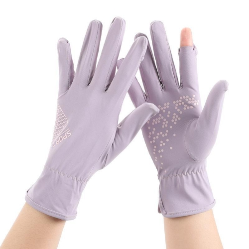 Ice Silk Half Finger Fishing Gloves Sunscreen Riding Gloves, Size