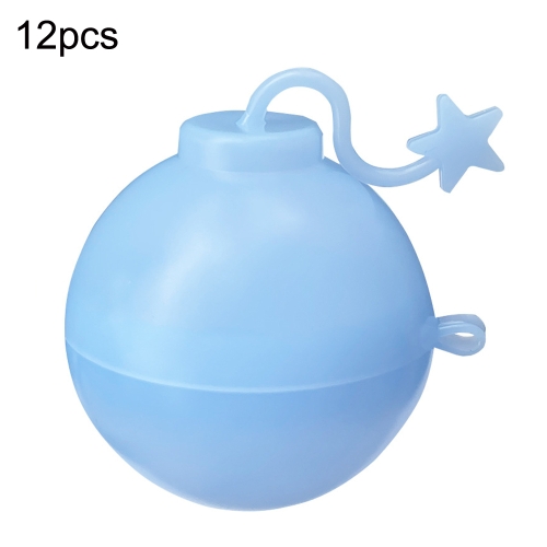 

12pcs Repeatable Water Fight Toy Silicone Water Waterfall Ball Toy, Style: Bomb (Blue)