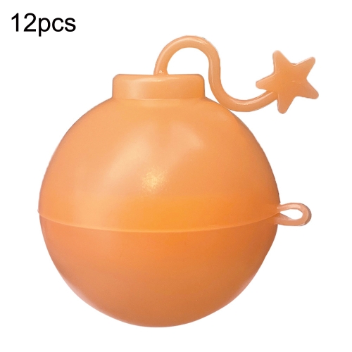 

12pcs Repeatable Water Fight Toy Silicone Water Waterfall Ball Toy, Style: Bomb (Orange)