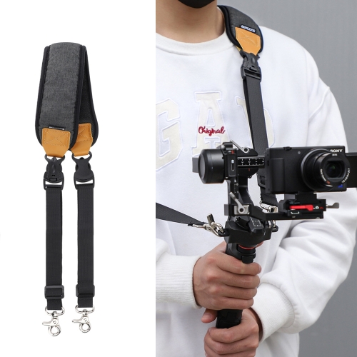 

For DJI RS3 Mini Sunnylife RO-GS560 Lanyard Handheld Gimbal Double Buckle Comfortable Shoulder Strap Accessories(Black)
