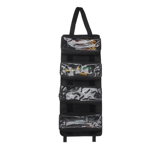 

WESSLECO Electrician Transparent Window Pocket Thick Wear-resistant Tool Bag(Black)