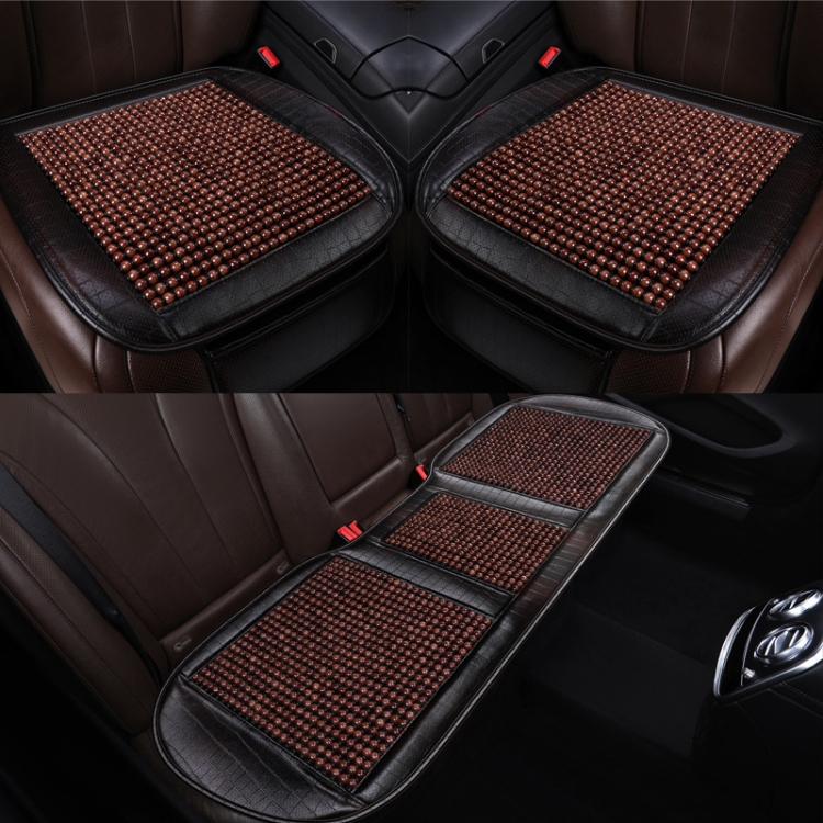 

3 In 1 Car Maple Wooden Beads Summer Universal Cushion(Coffee Edge Coffee Beads)