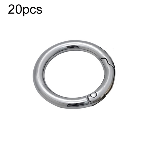 

20pcs Zinc Alloy Spring Ring Metal Open Bag Webbing Keychain, Specification: 4 Points Silver