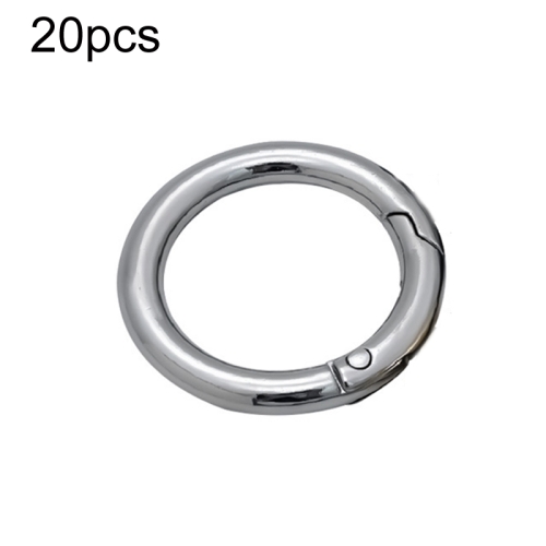 

20pcs Zinc Alloy Spring Ring Metal Open Bag Webbing Keychain, Specification: 5 Points Silver