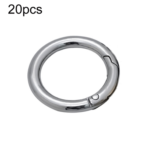 

20pcs Zinc Alloy Spring Ring Metal Open Bag Webbing Keychain, Specification: 6 Points Silver