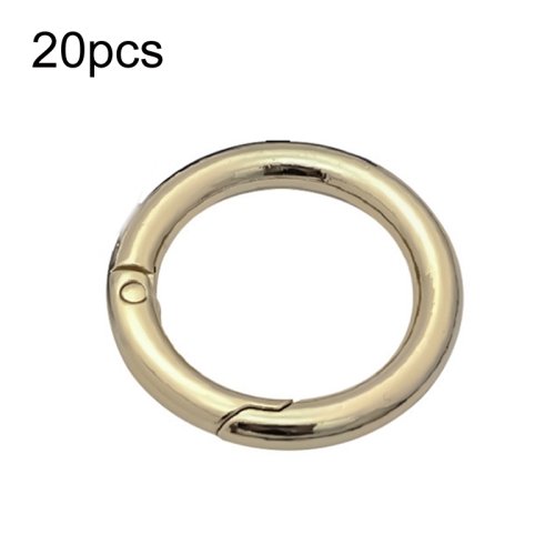 

20pcs Zinc Alloy Spring Ring Metal Open Bag Webbing Keychain, Specification: 1 inch Light Gold