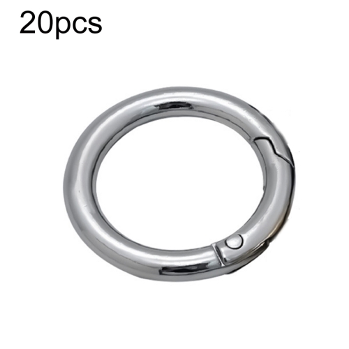 

20pcs Zinc Alloy Spring Ring Metal Open Bag Webbing Keychain, Specification: 1 inch Silver