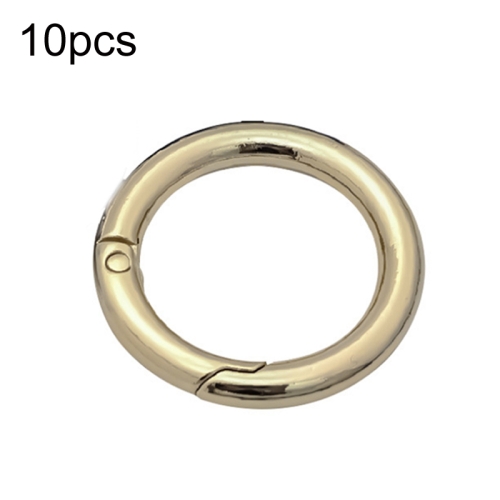 

20pcs Zinc Alloy Spring Ring Metal Open Bag Webbing Keychain, Specification: Inch 2 Light Gold