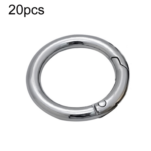 

20pcs Zinc Alloy Spring Ring Metal Open Bag Webbing Keychain, Specification: Inch 2 Silver