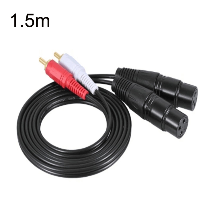 

2RCA To 2XLR Speaker Canon Cable Audio Balance Cable, Size: 1.5m(Dual Lotus To Dual Female)