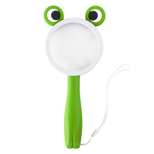 

2275 5X/10X Cartoon Animal Handheld Children Science Experiment Magnifying Glass(Green Frog)