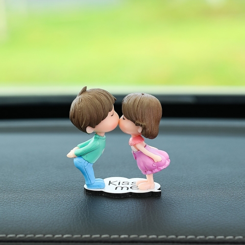 

2pcs Car Ornament Ornament Lovely Kissing Couple Doll, Color: Blue Purple Kiss Couple