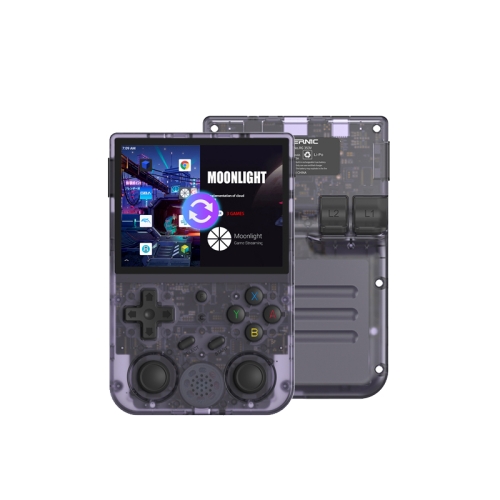 

ANBERNIC RG353V 3.5 Inch Wireless Game Box Android 11 Linux OS Handheld Game Console 256G 35000 Games(Transparent Purple)