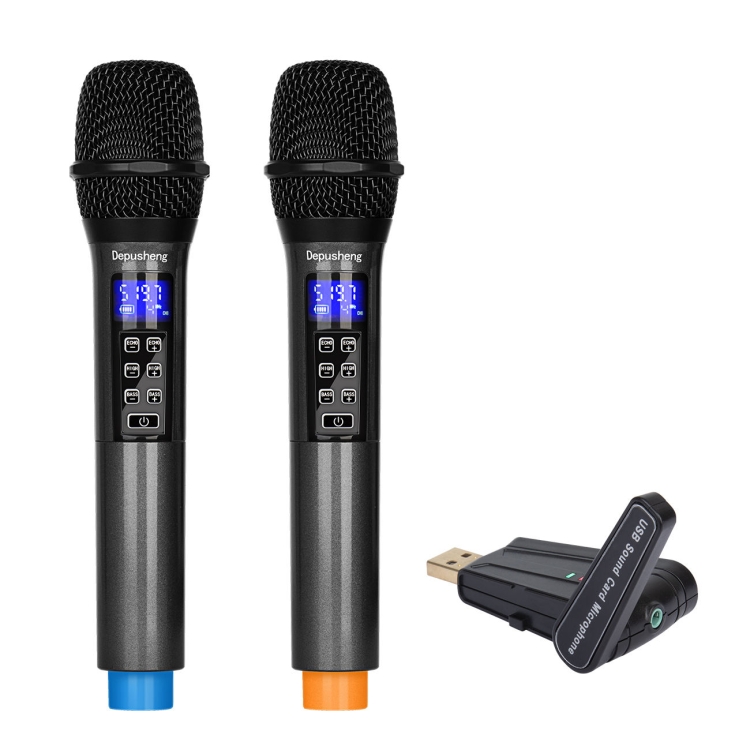

W4 USB Sound Card Laptop Video Conference Computer Reverberation 1 Drag 2 Live Wireless Universal Microphone