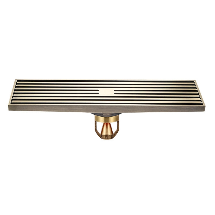 

8x30cm Extended Full Copper Strip Floor Drain, Style: K8036 Bronze+Magnetic Suspension