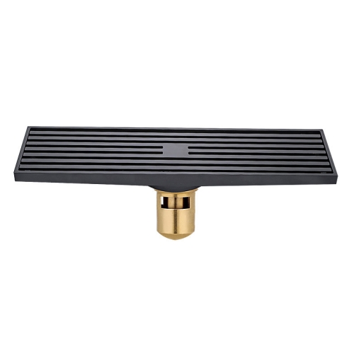 

8x30cm Extended Full Copper Strip Floor Drain, Style: K8038 Black Bronze+5.5 Deep Water Seal