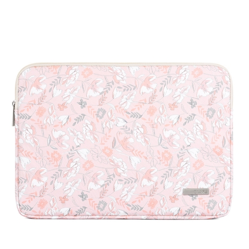 

G4-01 11 Inch Laptop Liner Bag PU Leather Printing Waterproof Protective Cover(Light Pink)