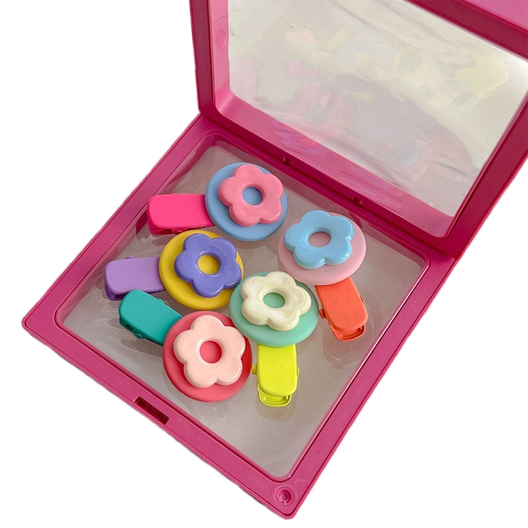 

Round Flower Set Cute Jelly Bean Children Hair Clip Cartoon Colorful Hairpin Set