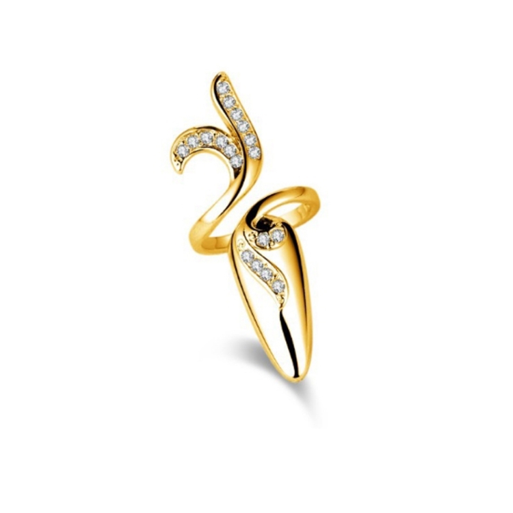 

5pcs Diamond Nail Cap Jewelry Open Ring, Color: Gold Little Finger