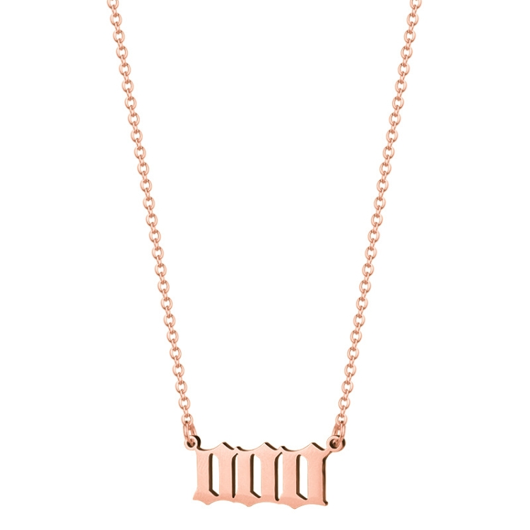 

2pcs Angel Numbered Stainless Steel Pendant Necklace, Color: 000 Rose Gold