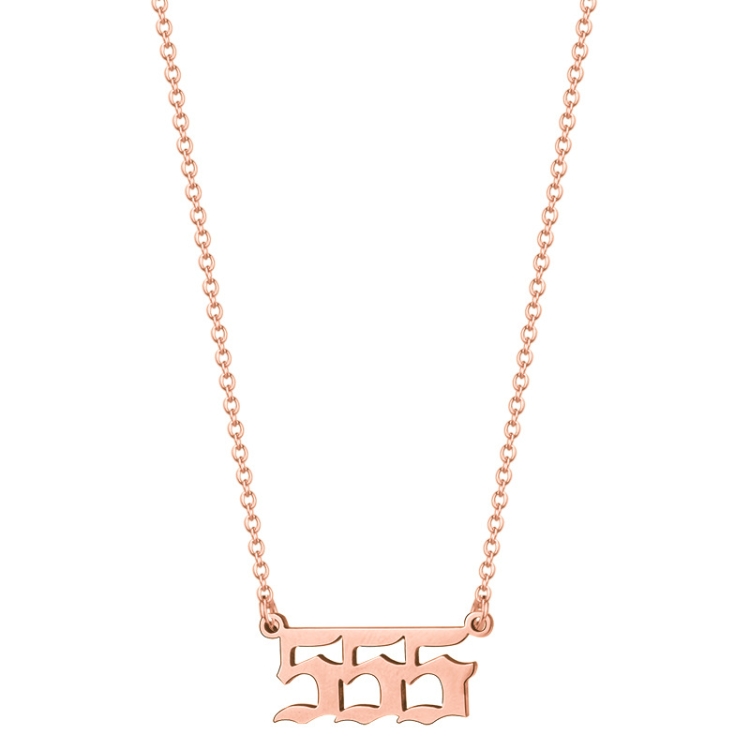 

2pcs Angel Numbered Stainless Steel Pendant Necklace, Color: 555 Rose Gold