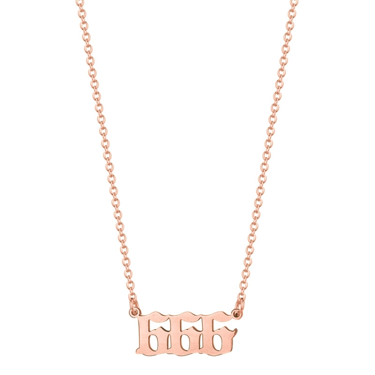 

2pcs Angel Numbered Stainless Steel Pendant Necklace, Color: 666 Rose Gold