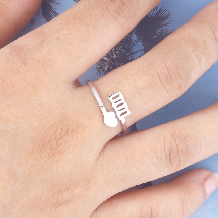 

2pcs Stainless Steel Lucky Number Stainless Steel Open Ring, Color: 000 Steel Color