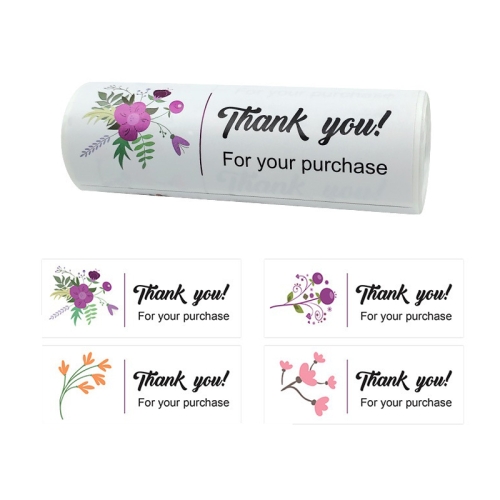 

5 rolls Floral Thank You Label Sticker Handicraft Decoration Small Gift Sticker(K-245)