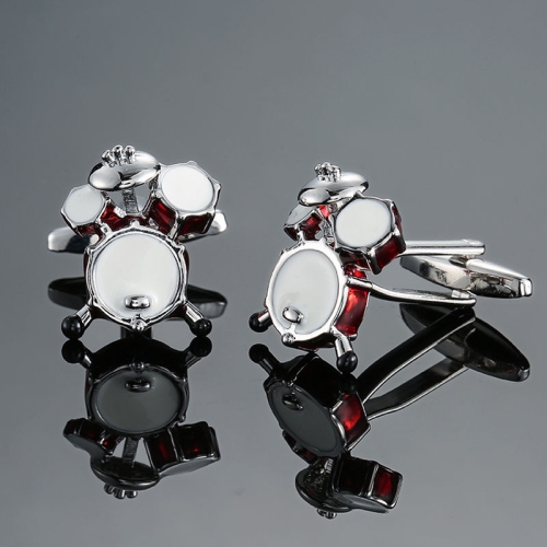 

2 pairs Brass Music Series Instrument Note Cufflinks, Color: Red Drum Kit