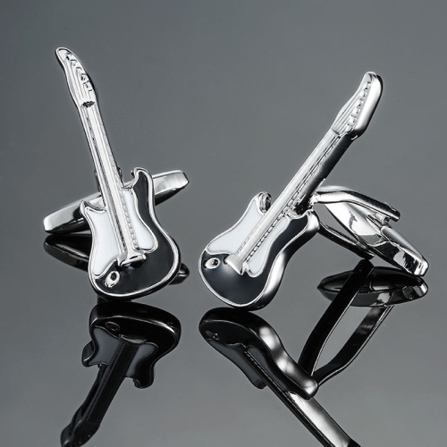 

2 pairs Brass Music Series Instrument Note Cufflinks, Color: Black White Small Violin