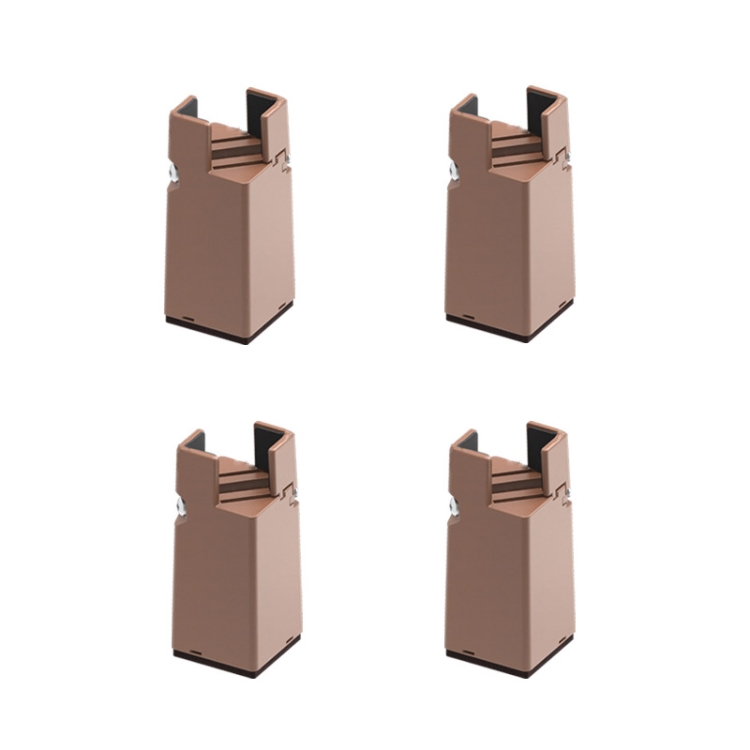 

4pcs/set Adjustable Furniture Heightening Feet Pad, Size: 75mm High(Brown Clip Chair Foot For 22-42mm)