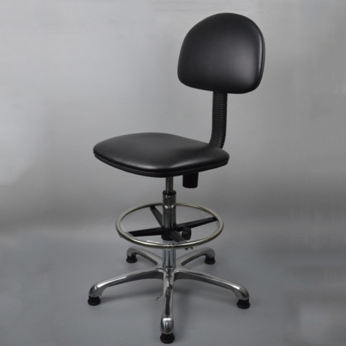 

Anti-static Chair Liftable Adjustable Stool PU Leather Backrest Chair With Footrest,Spec: Fixed Foot Cup 600-800mm