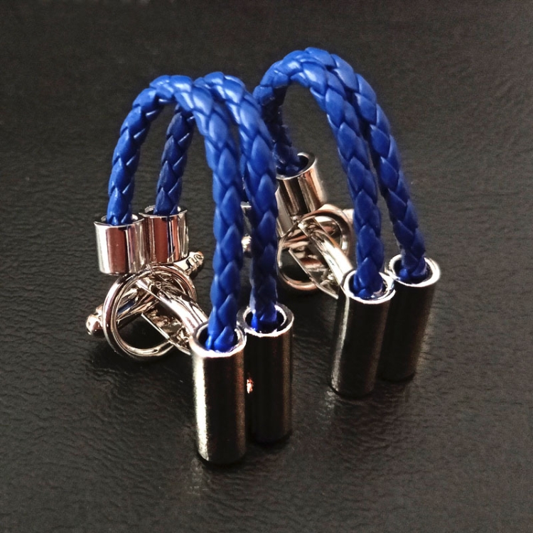 

2 pairs Men Brass Plated Shirt Cufflinks, Color: Blue Double Leather Rope