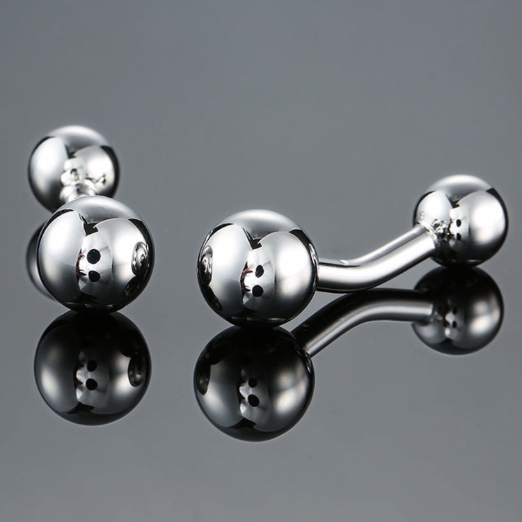 

2 pairs Men Brass Plated Shirt Cufflinks, Color: Silver Ball