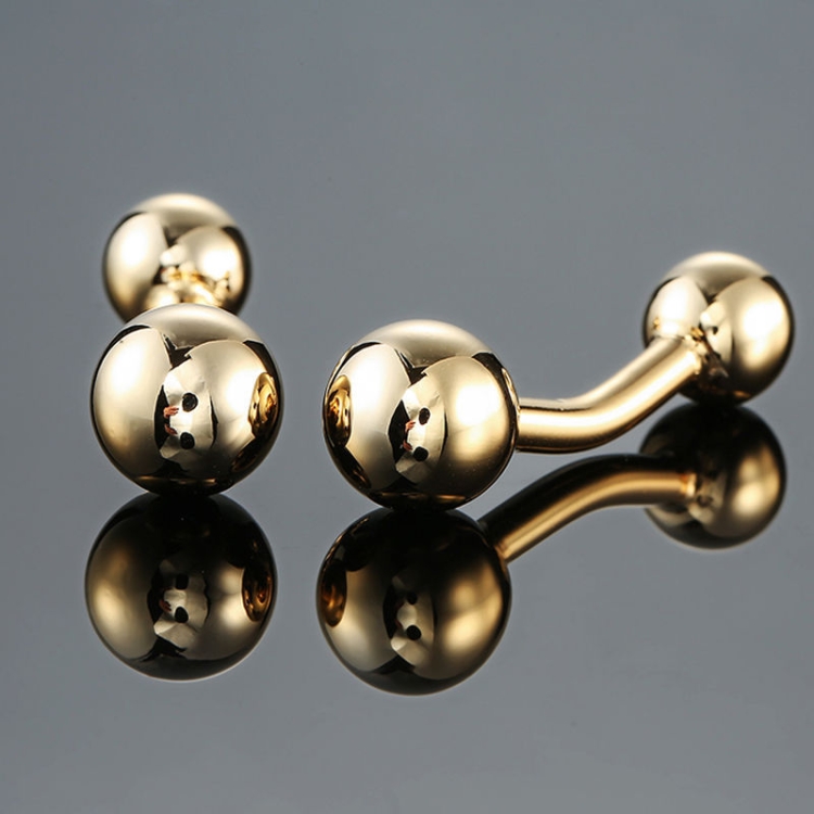 

2 pairs Men Brass Plated Shirt Cufflinks, Color: Gold Ball