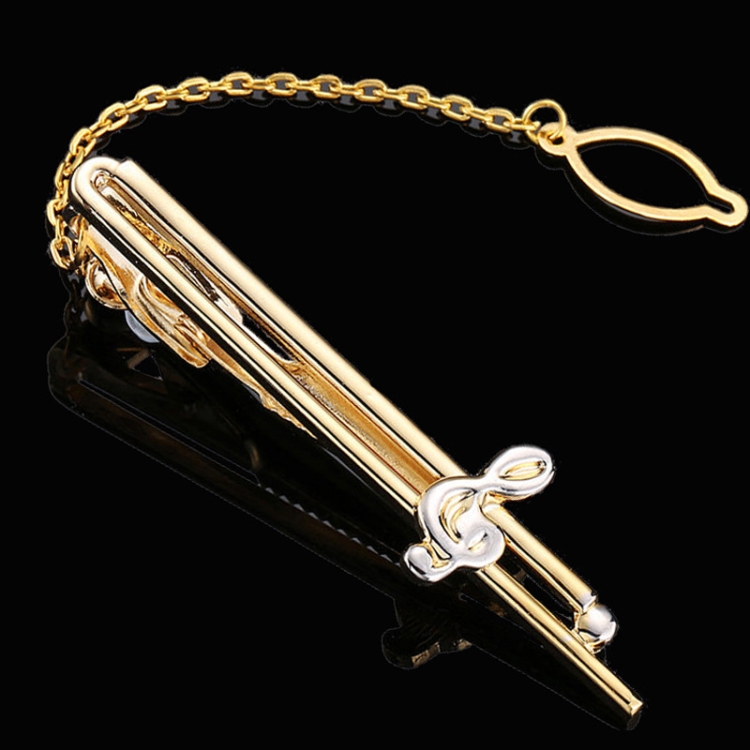

2pcs Men Business Formal Wedding Tie Clips, Color: Gold Treble Symbol