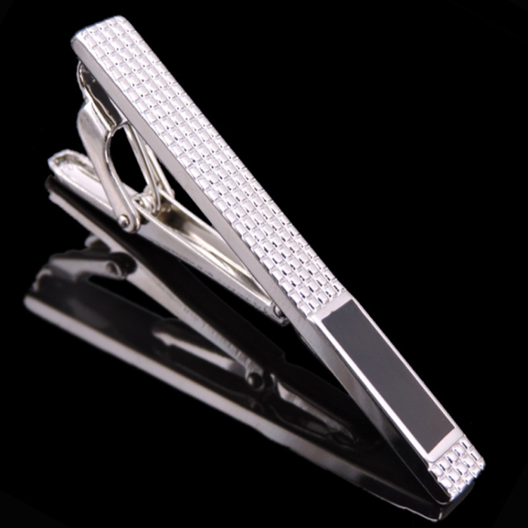 

2pcs Men Business Formal Wedding Tie Clips, Color: Silver Black