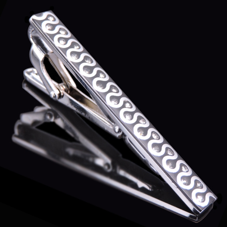 

2pcs Men Business Formal Wedding Tie Clips, Color: Black S Shaped