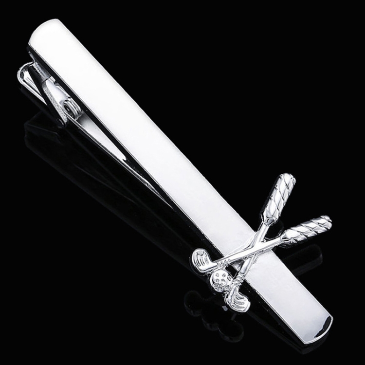 

2pcs Men Business Formal Wedding Tie Clips, Color: Silver Golf